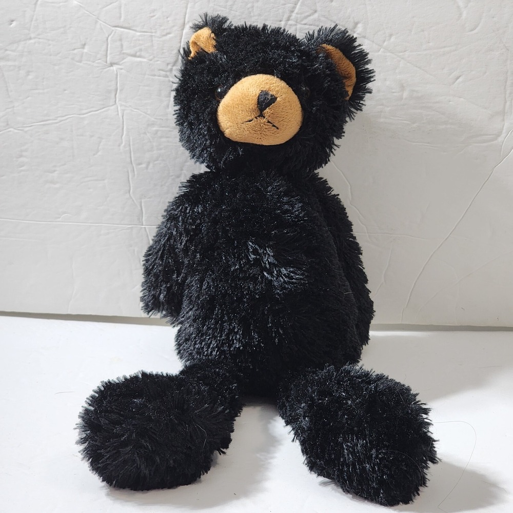 Unipak Black Bear Brown Face 2012 Shaggy Doll Plush Toy 15" Teddy Bean Bag